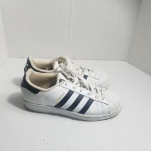 ADIDAS MEN'S SUPERSTAR BLACK AND WHITE SHOES SIZE 5.5